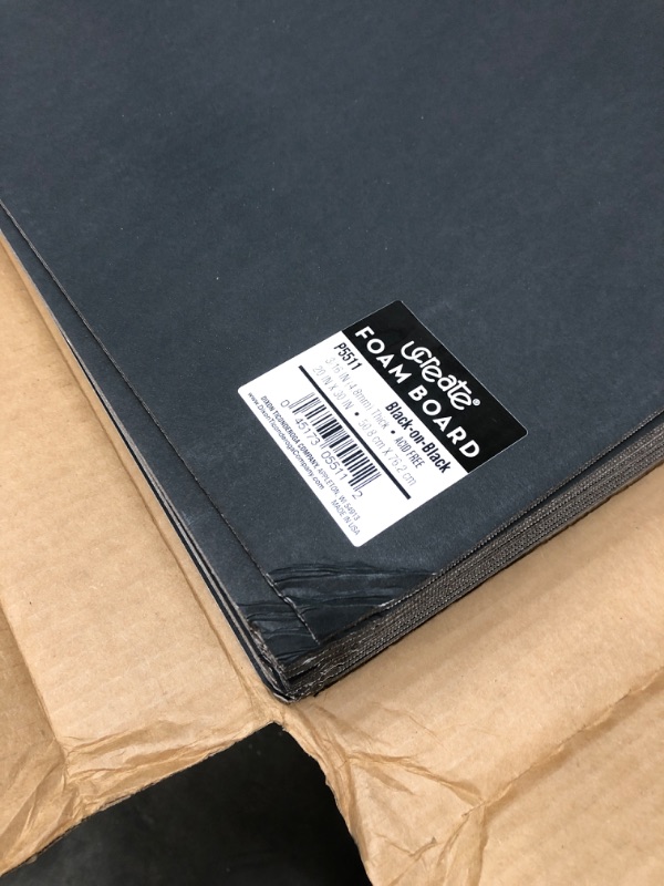 Photo 1 of UCreate Foam Board, Black-on-Black, 20" x 30", 10 Sheets