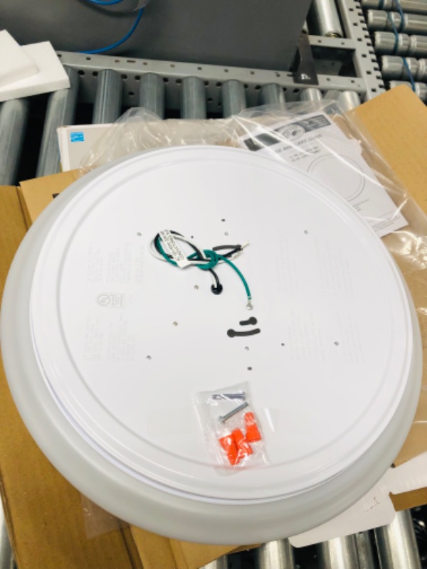 Photo 1 of 16 in. 22-Watt Round LED Flush Mount Ceiling Light 1640 Lumens 4000K Bright White Dimmable ENERGY STAR Rated