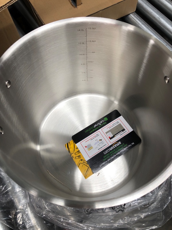 Photo 1 of 16-Quart Stainless Steel Stockpot - 18/8 Food Grade Heavy Duty Large Stock Pot for Stew, Simmering, Soup, Includes Lid, Dishwasher Safe, Works w/ Induction, Ceramic & Halogen Cooktops