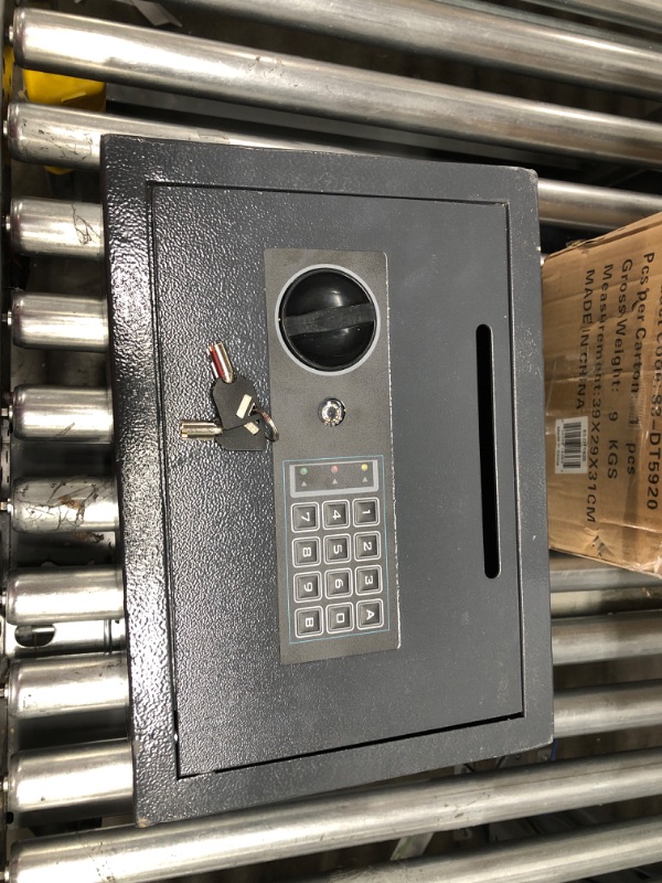 Photo 1 of 13.5" X10"  SMALL DEPOSIT SAFE  WITH KEYS 