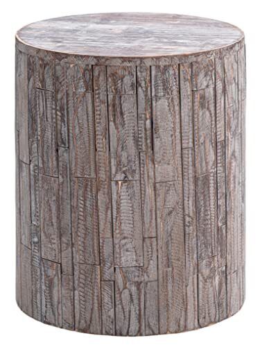 Photo 1 of  Outdoor Recycled Wood Stool and Plant Stand Natural Brown