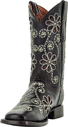 Photo 1 of Soto Boots Womens Studded Flower Square Toe Cowboy Boots M50053
