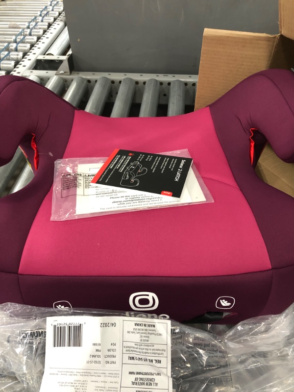 Photo 2 of Diono Solana 2 XL, Dual Latch Connectors, Lightweight Backless Belt-Positioning Booster Car Seat, 8 Years 1 Booster Seat, Pink
