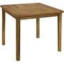 Photo 1 of 32 in. Square Teak Stain Finish Outdoor Dining Table
