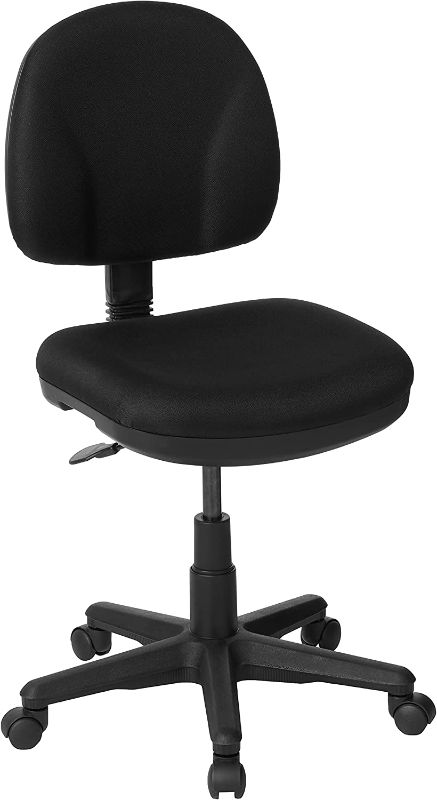 Photo 1 of Office Star Pneumatic Sculptured Task Chair with Thick Padded Seat and Built-in Lumbar Support, Black
