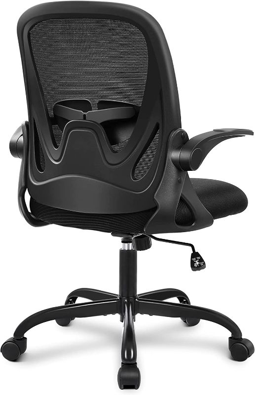 Photo 1 of Office Chair Primy Ergonomic Desk Chair with Adjustable Lumbar Support and Height, Swivel Breathable Desk Mesh Computer Chair with Flip up Armrests for Conference Room (Black)
