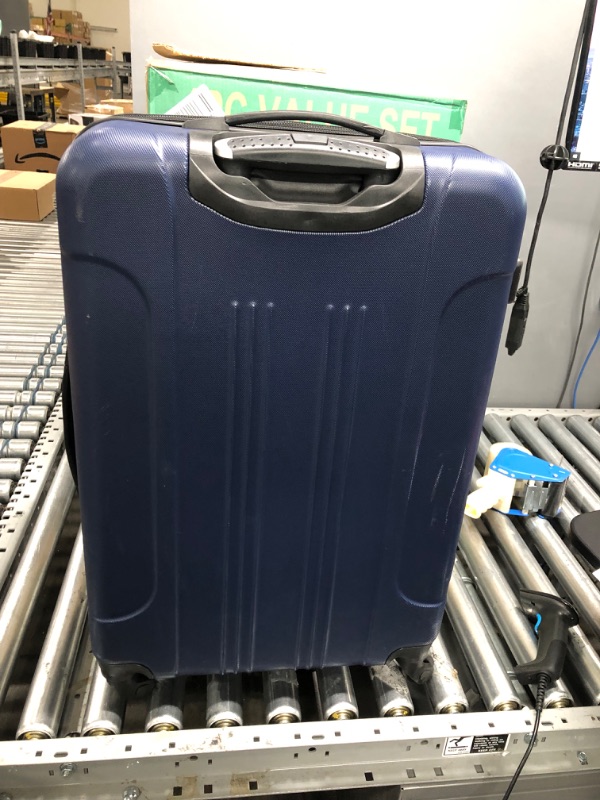 Photo 4 of **CRACKED, VIEW PHOTOS**
Travelers Club Midtown Hardside 4-Piece Luggage Travel Set, Navy Blue 4-Piece Set Navy Blue