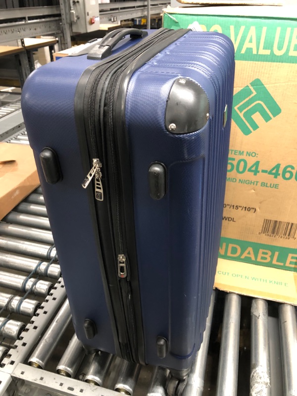 Photo 6 of **CRACKED, VIEW PHOTOS**
Travelers Club Midtown Hardside 4-Piece Luggage Travel Set, Navy Blue 4-Piece Set Navy Blue