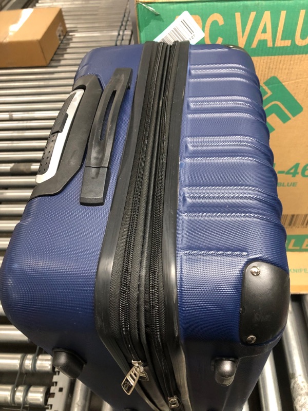 Photo 9 of **CRACKED, VIEW PHOTOS**
Travelers Club Midtown Hardside 4-Piece Luggage Travel Set, Navy Blue 4-Piece Set Navy Blue