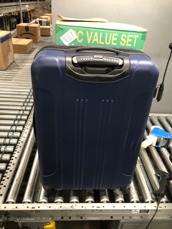 Photo 2 of **CRACKED, VIEW PHOTOS**
Travelers Club Midtown Hardside 4-Piece Luggage Travel Set, Navy Blue 4-Piece Set Navy Blue