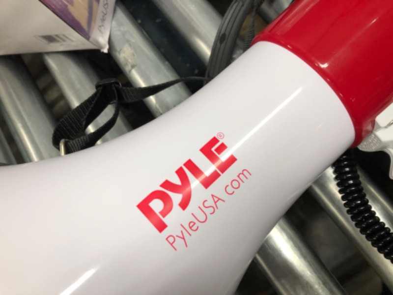 Photo 4 of *NOT FUNCTIONAL**
Portable Megaphone Speaker PA Bullhorn - Built-in Siren, 50W Adjustable Volume Control & 1200 Yard Range - Ideal for Any Outdoor Sports, Cheerleading Fans & Coaches or for Safety Drills - Pyle PMP52BT