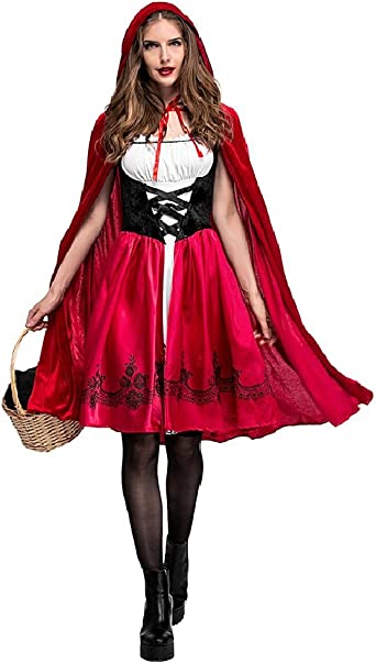 Photo 1 of Cysudo Halloween Costume Women's Red Riding Hood Costume Cosplay Make Up Party Dresssize: large