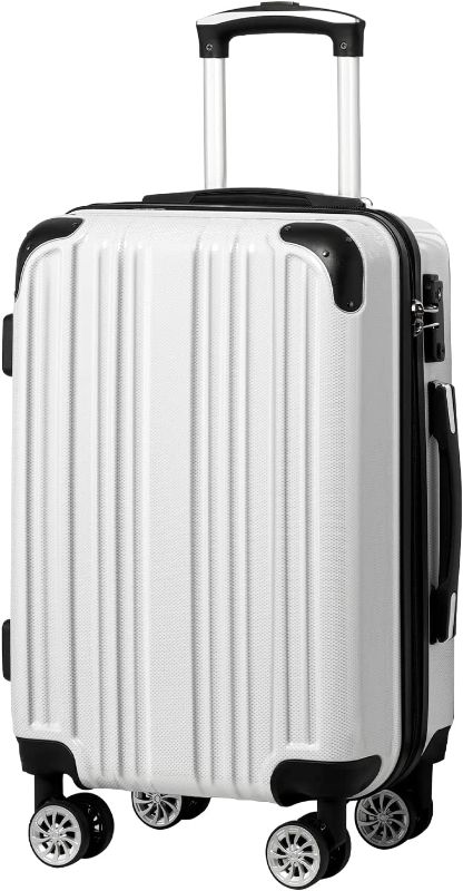 Photo 1 of Coolife Luggage Expandable white grid 20"
