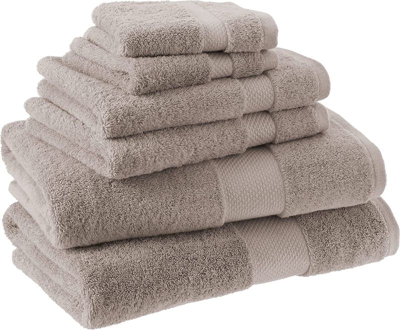 Photo 1 of Amazon Aware 100% Organic Cotton Plush Bath Towels - 6-Piece Set, Taupe
