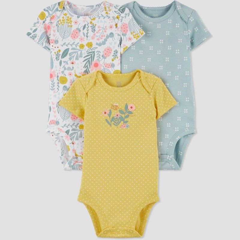 Photo 1 of 3 12months - Baby Girls' 3pk Bee Bodysuit - Just One You® Made by Carter's Yellow/Blue

