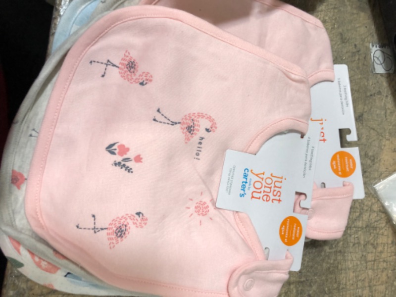 Photo 2 of 2 pack - Baby Girls' 3pk Flamingo Floral Bib - Just One You® Made by Carter's Pink
