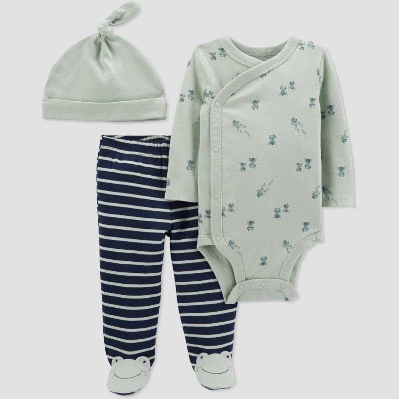 Photo 1 of 9M - Baby Boys' 3pc Frog Top and Bottom Set with Hat - Just One You® Made by Carter's
