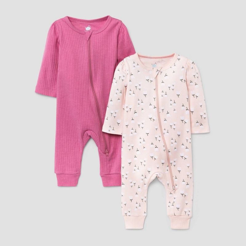 Photo 1 of 3 PACK - 3-6M - Baby Girls' 2pk Meadow Coveralls - Cloud Island™ Pink
