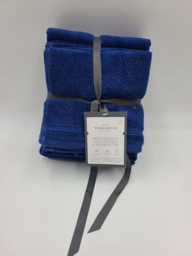 Photo 1 of 6pc Performance Hand Towel Set Blue - Threshold
