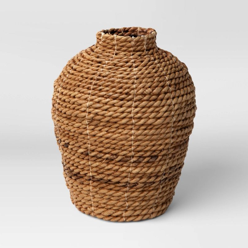 Photo 1 of 10" X 8" Abaca Woven Harvest Vase Brown - Threshold™
