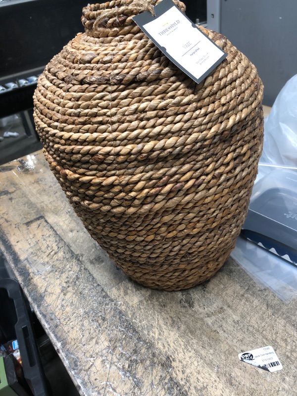 Photo 2 of 13.5" X 10" Abaca Woven Harvest Vase Brown - Threshold™
