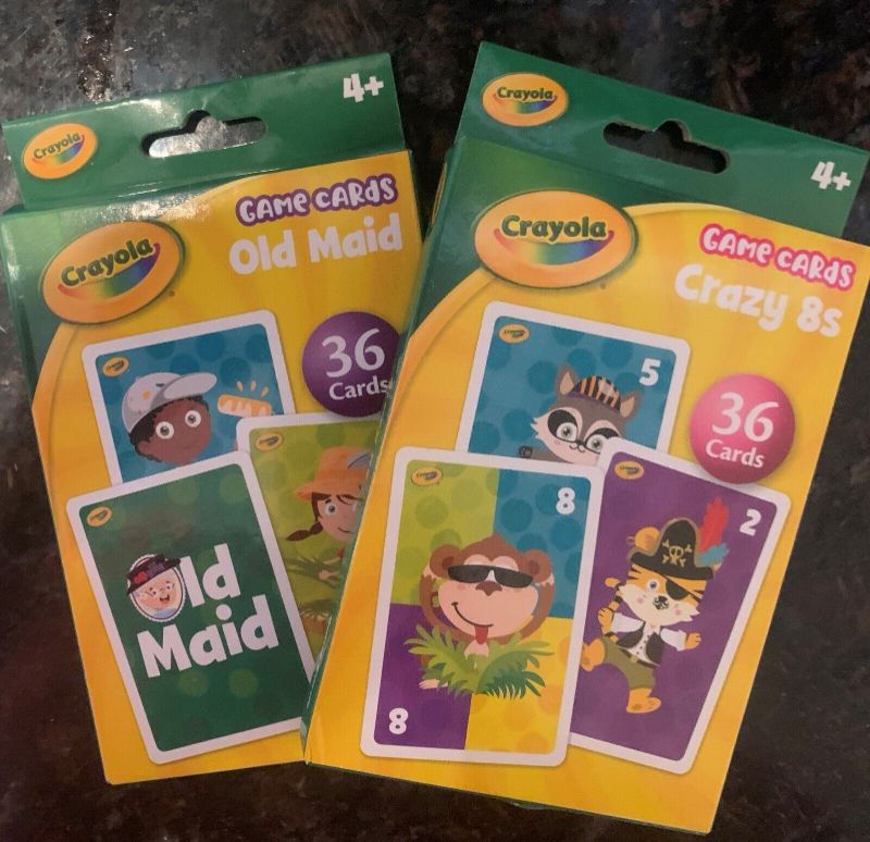 Photo 1 of  2 Pack Old Maid & Crazy 8's Game Cards by Crayola