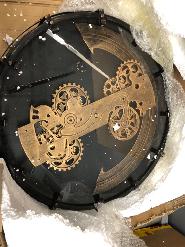 Photo 1 of ***see note-FOR PARTS ONLY*** Large Wall Clocks for Living Room Decor, 27 Inches Vintage Wood Decorative Steampunk Wall Clock for Farmhouse, Rustic, Retro, Industrial,Kitchen,Office,Working Gears and Battery Operated
