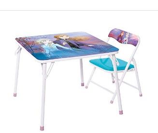 Photo 1 of Disney Frozen Activity Table & Chair Set for Toddlers 24-48M, Includes 1 Table & 1 Chair - Sturdy Metal Construction, Table: 20"L X 20"W X 16.4"H, Cha
