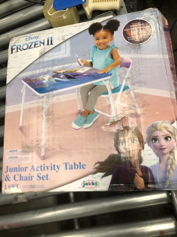 Photo 2 of Disney Frozen Activity Table & Chair Set for Toddlers 24-48M, Includes 1 Table & 1 Chair - Sturdy Metal Construction, Table: 20"L X 20"W X 16.4"H, Cha
