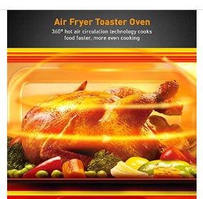 Photo 2 of 10-in-1 Air Fryer Oven, 20QT Toaster Oven Air Fryer Combo, Digital LCD Touch Screen, 6-Slice Toast, Air Fry, Roast, Bake, Dehydrates, Reheat, Oil-Free
