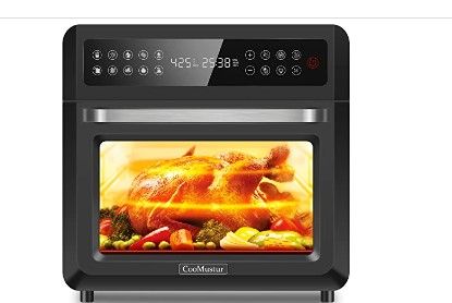 Photo 1 of 10-in-1 Air Fryer Oven, 20QT Toaster Oven Air Fryer Combo, Digital LCD Touch Screen, 6-Slice Toast, Air Fry, Roast, Bake, Dehydrates, Reheat, Oil-Free
