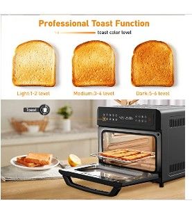 Photo 5 of 10-in-1 Air Fryer Oven, 20QT Toaster Oven Air Fryer Combo, Digital LCD Touch Screen, 6-Slice Toast, Air Fry, Roast, Bake, Dehydrates, Reheat, Oil-Free
