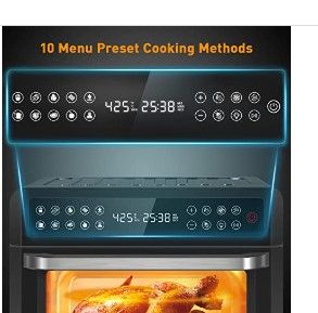 Photo 4 of 10-in-1 Air Fryer Oven, 20QT Toaster Oven Air Fryer Combo, Digital LCD Touch Screen, 6-Slice Toast, Air Fry, Roast, Bake, Dehydrates, Reheat, Oil-Free
