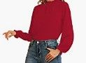 Photo 1 of ALICE CO Women's Frill Mock Neck Flounce Long Sleeve Solid Blouse Office Shirt Top
COLOR RED
SIZE M 