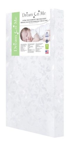 Photo 1 of Dream On Me Jasmine 4” Foam Crib & Toddler Mattress I Greenguard Gold Certified I JPMA Certified I Vinyl Cover Durable Mattress

