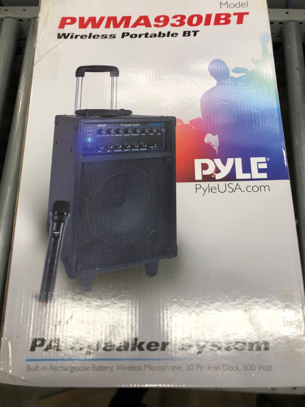 Photo 2 of Pyle Wireless Portable Bluetooth PA Speaker System, Rechargeable Battery, Microphone, 600W