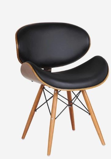 Photo 1 of Armen Living  Cassie Contemporary/Modern Faux Leather Upholstered Dining Side Chair (Wood Frame)
