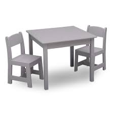 Photo 1 of Delta Children Homestead Kids Table & 2 Chairs Set - Ideal for Arts & Crafts, Greenguard Gold Certified, Grey
