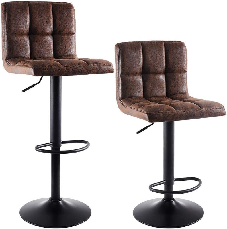 Photo 1 of 360° Swivel Barstools with Back, Adjustable Height Bar Chairs, Modern Counter Height Chairs for Pub Kitchen,
