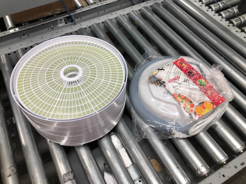 Photo 2 of NESCO FD-75A Snackmaster Pro Food Dehydrator, For Snacks, Fruit, Beef Jerky, Gray & LM-2-6 Round Plastic Mesh 13 1/2" Clean-A-Screens, for Dehydrators, 2 Pack
