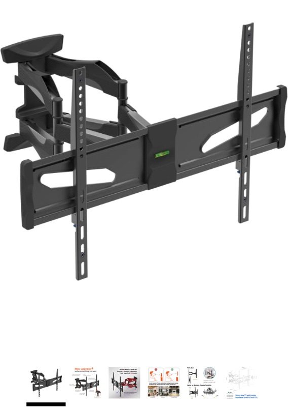 Photo 1 of Full Motion TV Wall Mount for Most 40-75 Inch TVs, TV Mount with Dual Swivel Articulating Arms Extension Tilt Rotation and 6 Cable Management, Max VESA 600x400mm, Holds up to 99 lbs
