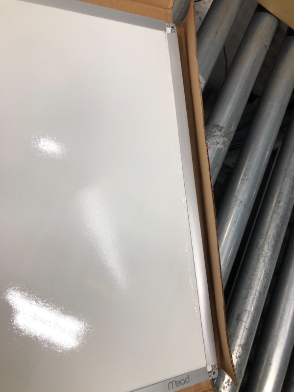 Photo 1 of Mead Dry Erase Board, Whiteboard / White Board, 24 x 18 Inches, Silver Finish Aluminum Frame (85355)
