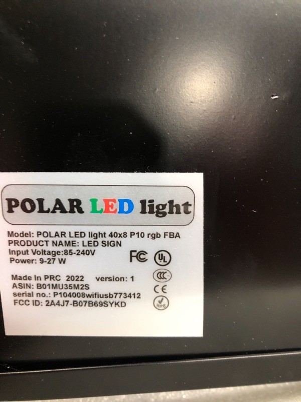 Photo 1 of LED WiFi+USB RGB color sign 40" x 8" with high resolution P10 and new SMD technology. Perfect solution for advertising