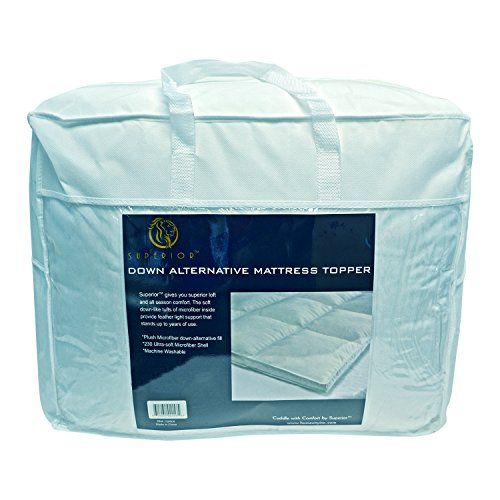 Photo 1 of SUPERIOR Twin Mattress Topper, Hypoallergenic White Down Alternative Featherbed Mattress Pad -Dimensions: 17 (L) x 22 (W) x 7 (H)
