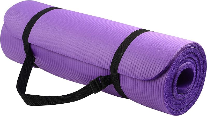 Photo 1 of BalanceFrom All Purpose 1/2-Inch Extra Thick High Density Anti-Tear Exercise Yoga Mat with Carrying Strap and Yoga Blocks
