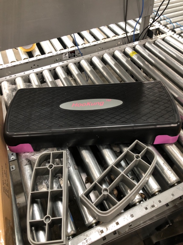 Photo 2 of 31" Adjustable Workout Aerobic Stepper in Fitness & Exercise Step Platform Trainer. Black, Pink and Grey
