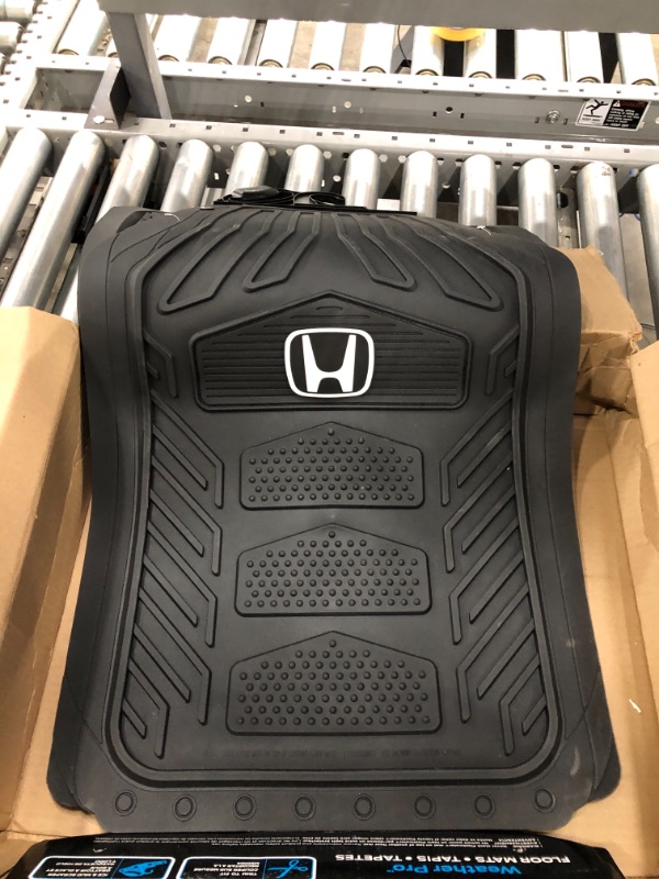 Photo 3 of Honda Weather Pro 27 in. x 17.5 in. 4-Piece Ultra-Durable Rubber Black/White Utility Floor Mat