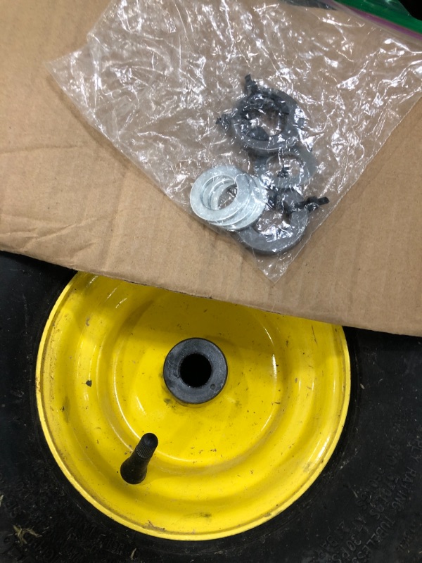 Photo 3 of 15x6.00-6" Front Tire Assembly Replacement for 100 and 300 Series John Deere Riding Mowers - 2 pack