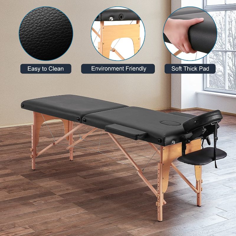 Photo 1 of 3-section Massage Table with Wooden Legs

