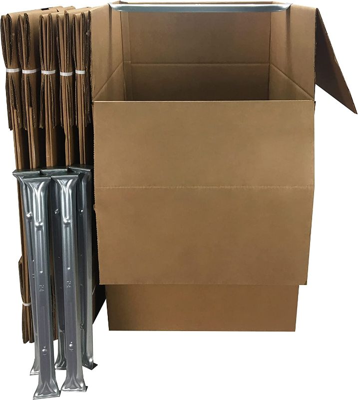 Photo 1 of "Shorty Space Saving Wardrobe Moving Boxes (Bundle of 6) 20"" x 20"" x 34"" Moving Boxes", corrugated
